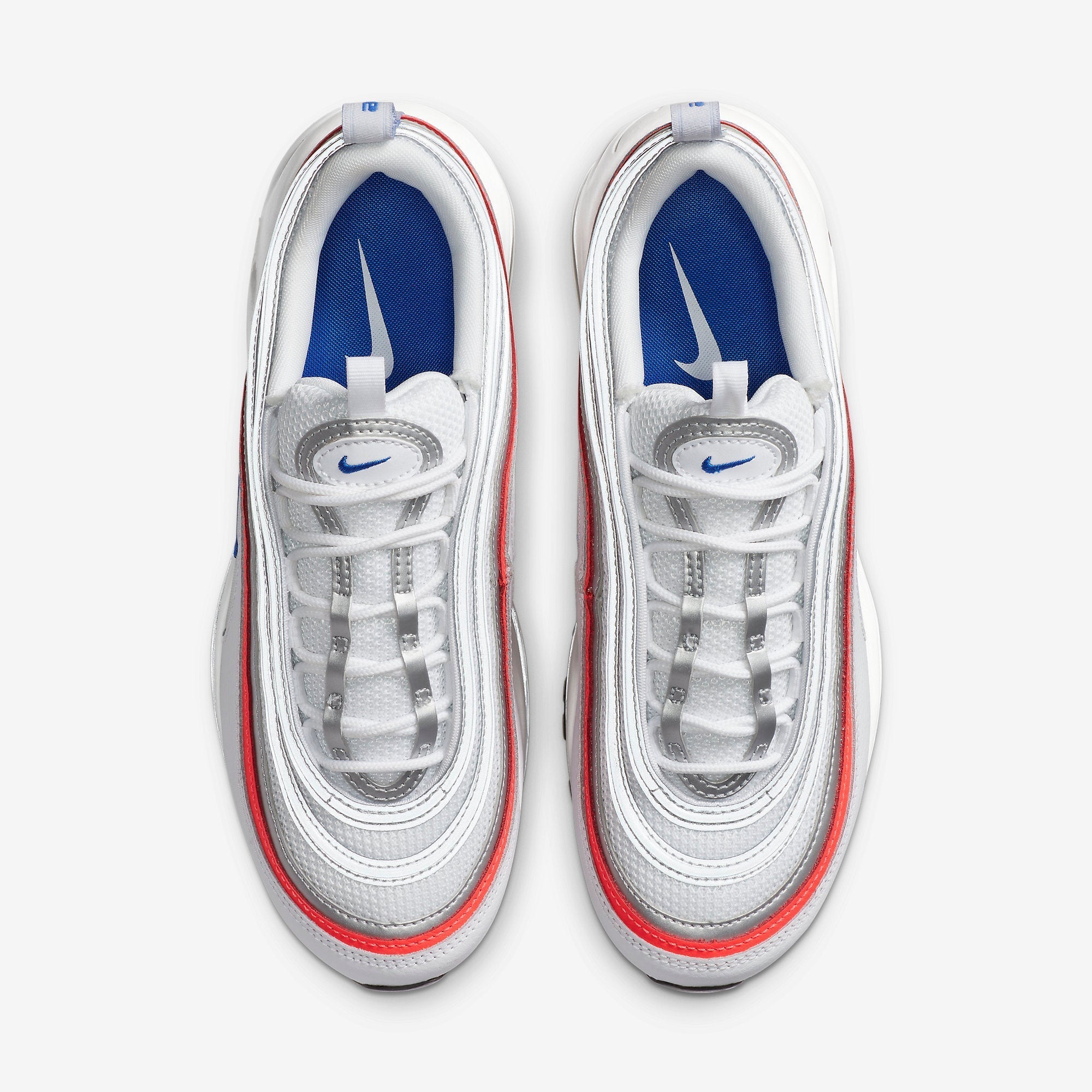 Nike Air Max 97 Metallic Silver Flash Crimson Racer Blue